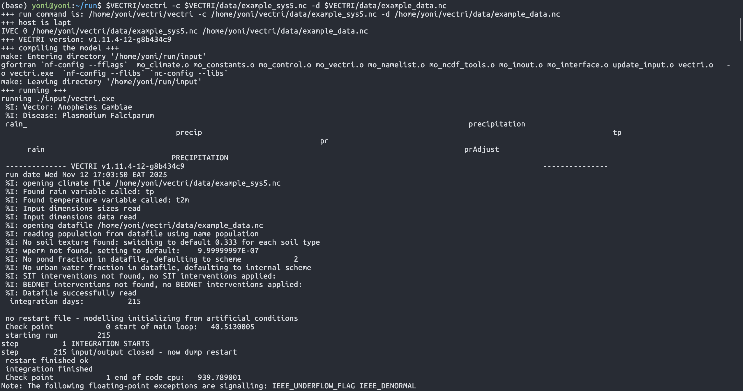 simulation progress and completion status